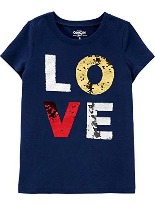 OshKosh B'Gosh Kids' Little Girls' Sequin Short-Sleeve T-Shirt