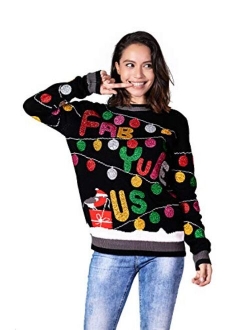 Unisex Women's Ugly Christmas Sweater Funny Design Knitted Ugly Pullover