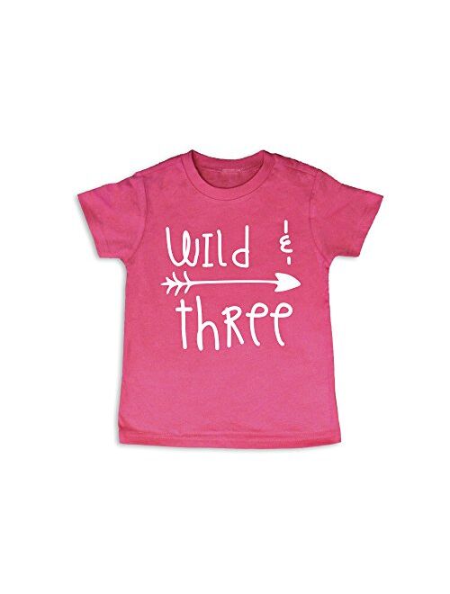 Wild and Three Shirt Girl's Three Shirt 3rd Birthday Shirt