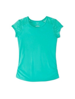 Girls' Short Sleeve Lace Shoulder Tee