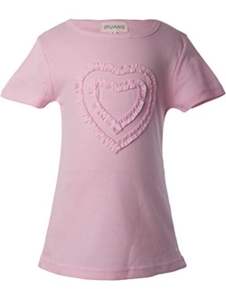 Ipuang Girls Heart-shaped Short Sleeve T-Shirt