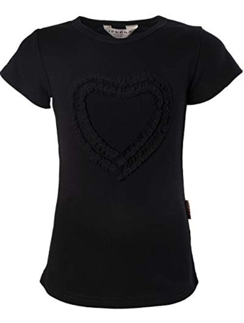 Ipuang Girls Heart-shaped Short Sleeve T-Shirt