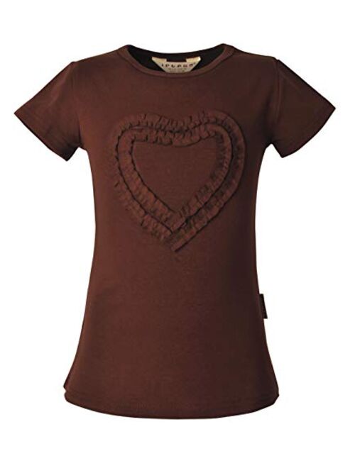 Ipuang Girls Heart-shaped Short Sleeve T-Shirt