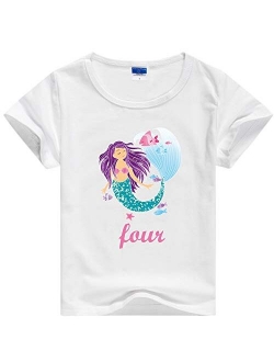 Girls Mermaid Birthday Party Tshirt, 3rd - 8th