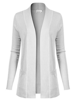 Design by Olivia Women's Open Front Long Sleeve Classic Knit Cardigan