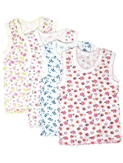 I&S Girl's 4 Pack Sleeveless Tank Tops Soft Cotton Undershirts