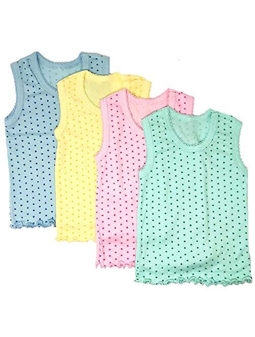 I&S Girl's 4 Pack Sleeveless Tank Tops Soft Cotton Undershirts