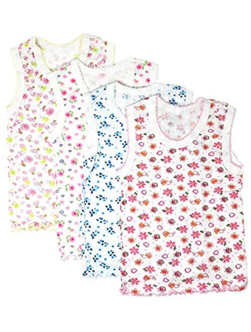 I&S Girl's 4 Pack Sleeveless Tank Tops Soft Cotton Undershirts