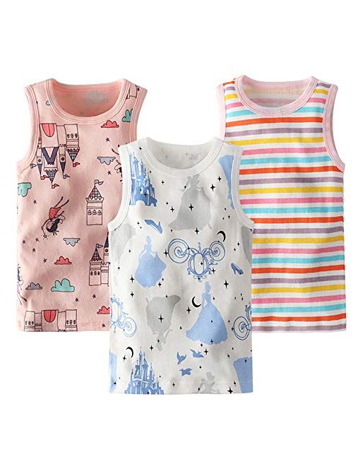 benetia Girls Undershirts Cotton KidsTank 3-Pack