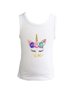 Kirei Sui Girls 1st ~ 10th Birthday Flowers Unicorn Tanks Mouse Mermaid Tee