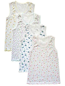 B-One Kids Girls' Cotton Camisole Tank Top Undershirt (Multipack)