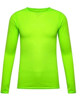 Loxdonz Girls Plain Long Sleeve Scoop Neck T-Shirt Top Kids Basic Stretchy Top