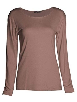 Loxdonz Girls Plain Long Sleeve Scoop Neck T-Shirt Top Kids Basic Stretchy Top