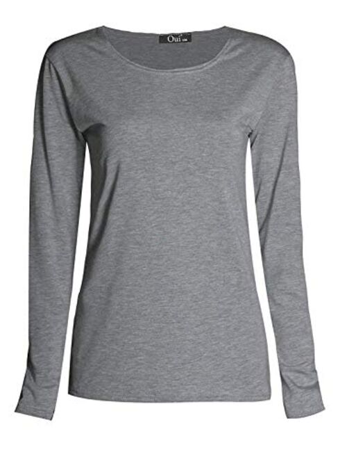 Loxdonz Girls Plain Long Sleeve Scoop Neck T-Shirt Top Kids Basic Stretchy Top