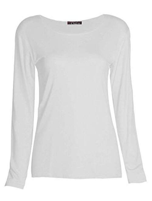 Loxdonz Girls Plain Long Sleeve Scoop Neck T-Shirt Top Kids Basic Stretchy Top