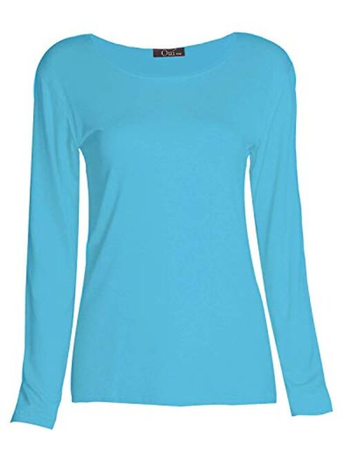 Loxdonz Girls Plain Long Sleeve Scoop Neck T-Shirt Top Kids Basic Stretchy Top