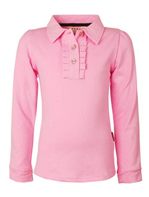 Ipuang Girl Long Sleeve Cotton Ruffle Polo Shirt Top