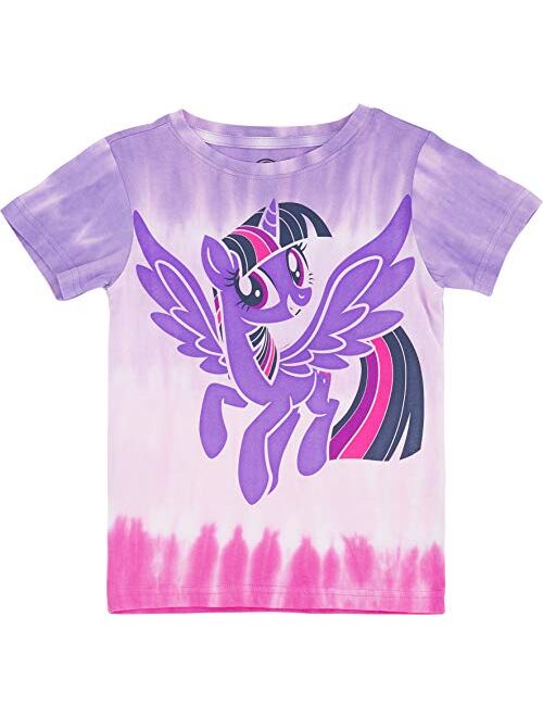 My Little Pony Girls Tie Dye Graphic T-Shirt - Rainbow Dash, Pinkie Pie, Twilight Sparkle, Apple Jack, Sizes 4-6X