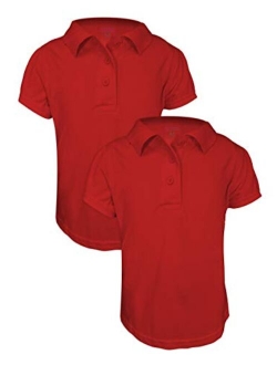 Basics 2 -Pack Girls' Short Sleeve Pique Polo Shirts/School Uniform Polo Shirts