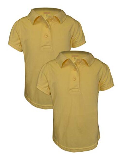 Andrew Scott Basics 2 -Pack Girls' Short Sleeve Pique Polo Shirts/School Uniform Polo Shirts