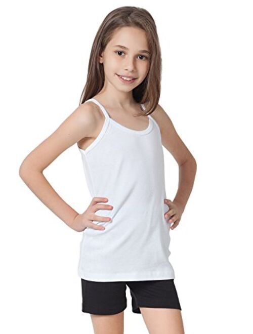 B-One Kids Girls' Cotton Camisole Tank Top Undershirt (Multipack