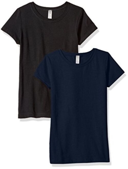 Clementine Girls' Big Everyday T-Shirts Crew 2-Pack