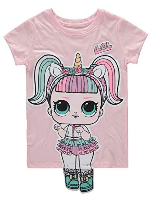 L.O.L. Surprise! Girls Short Sleeve Graphic Dolls Glitter T-Shirt