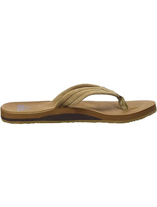 Quiksilver Men's Carver Suede 3 Point Flip Flop Sandal Athletic