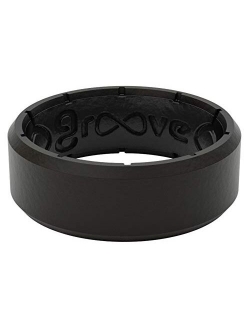 Groove Life Silicone Wedding Ring for Men - Breathable Rubber Rings for Men, Lifetime Coverage, Unique Design, Comfort Fit Mens Ring - Edge Original