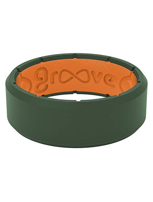 Groove Life Silicone Wedding Ring for Men - Breathable Rubber Rings for Men, Lifetime Coverage, Unique Design, Comfort Fit Mens Ring - Edge Original