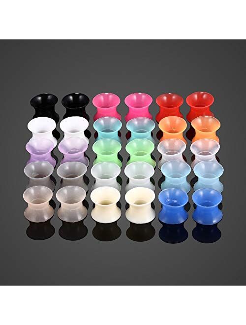 Xpircn Thin Silicone Ear Plugs Tunnels Flexible Ear Earlets 15pairs