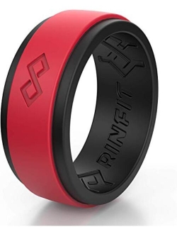 Rinfit Silicone Wedding Ring for Men. 1 or 3 Rings Pack. RinfitAir Collection - Breathable Design, Silicone Rubber. Men's Wedding Band Size 7-14