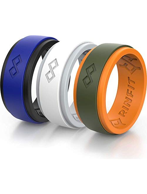 Rinfit Silicone Wedding Ring for Men. 1 or 3 Rings Pack. RinfitAir Collection - Breathable Design, Silicone Rubber. Men's Wedding Band Size 7-14