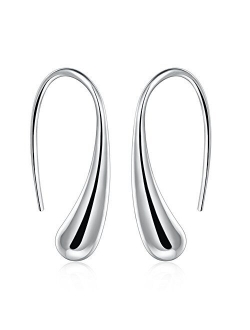 ARMRA Fashion Classic Silver Plate Thread Drop Earrings Teardrop Back Earrings