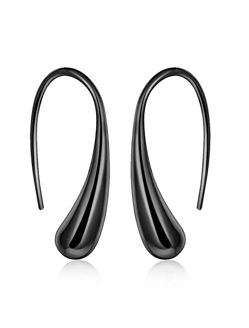 ARMRA Fashion Classic Silver Plate Thread Drop Earrings Teardrop Back Earrings