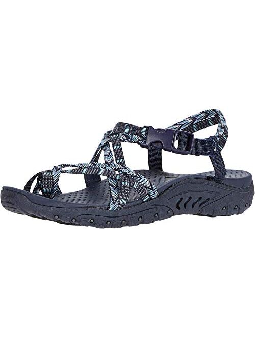 Skechers Women's Reggae-Islander-Multi-Strap Toe Thong Slingback Sandal