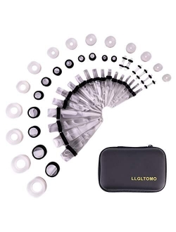 LLGLTEC Ear Stretching Kit 50 Pieces 14G-00G Ear Gauges Expander Set Acrylic Tapers and Plugs & Silicone Tunnels Body Piercing Jewelry Set with EVA Box