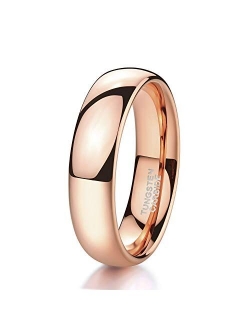 Shuremaster 2mm 4mm 6mm 8mm Tungsten Wedding Band Ring for Men Women Gold/Rose Gold/Silver Domed High Polish Comfort Fit 4-15