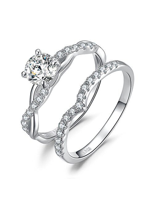 JewelryPalace Cubic Zirconia Anniversary Wedding Ring 925 Sterling Silver