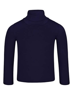 LOTMART Kids Plain Basic Long Sleeve Slim Fit Turtleneck Shirt