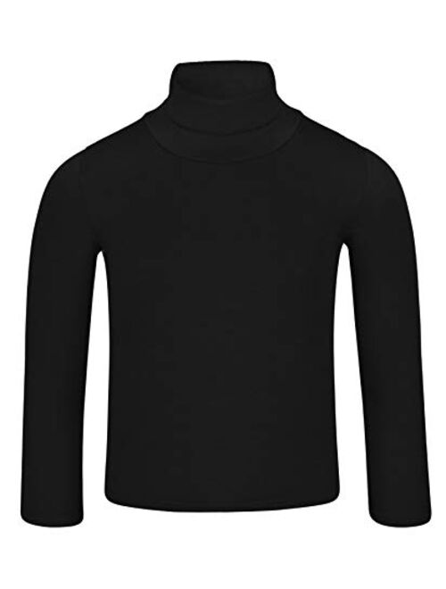 LOTMART Kids Plain Basic Long Sleeve Slim Fit Turtleneck Shirt