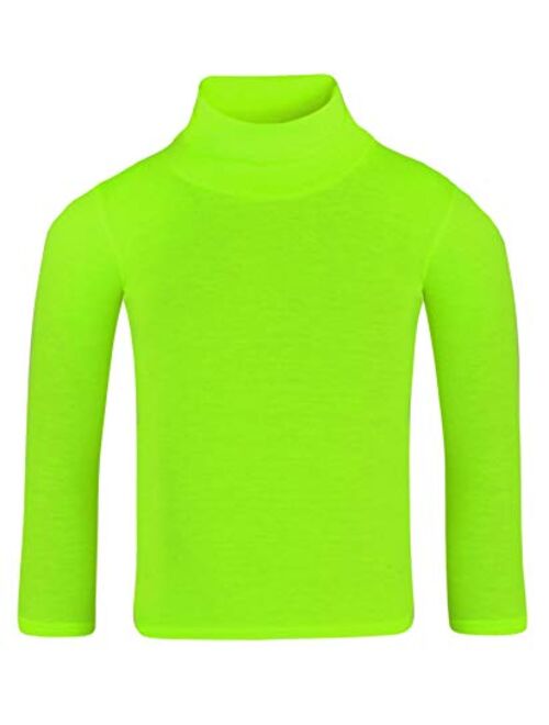 LOTMART Kids Plain Basic Long Sleeve Slim Fit Turtleneck Shirt