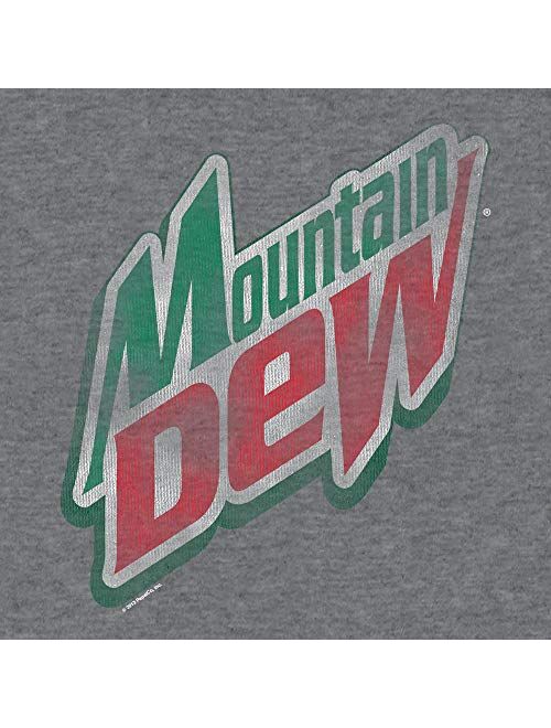 Tee Luv Mountain Dew Shirt - Distressed Mt Dew Logo T- Shirt (Graphite)