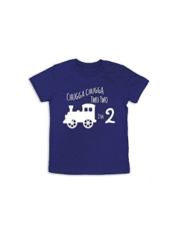 Oliver and Olivia Apparel 2nd Birthday Shirt Train 2nd Birthday Shirt Two Years Old