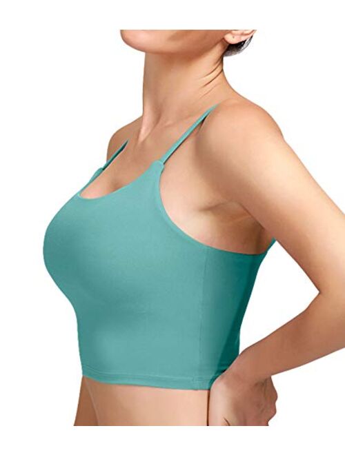 ASIMOON Women's Padded Sports Bra Seamless Fitness Workout Cami Crop Tank Tops Running Shirts Comfortable Yoga Bra for Women