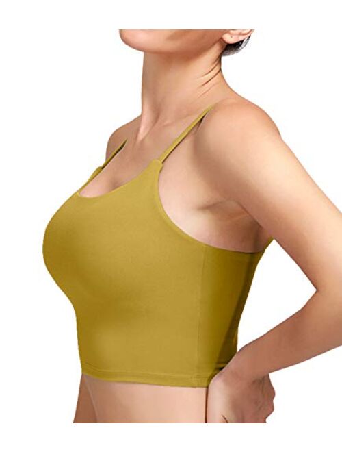 ASIMOON Women's Padded Sports Bra Seamless Fitness Workout Cami Crop Tank Tops Running Shirts Comfortable Yoga Bra for Women