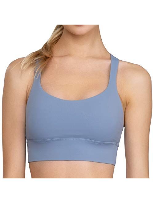 Blue Aces Strappy Sports Bra for Yoga, Running, Pilates, Fitness, HIIT Workouts & Cute Active Women