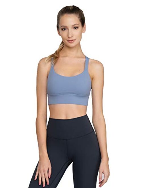 Blue Aces Strappy Sports Bra for Yoga, Running, Pilates, Fitness, HIIT Workouts & Cute Active Women