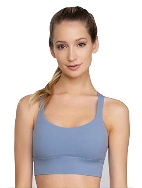 Blue Aces Strappy Sports Bra for Yoga, Running, Pilates, Fitness, HIIT Workouts & Cute Active Women