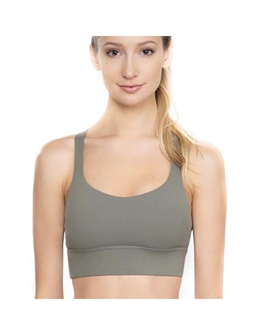 Blue Aces Strappy Sports Bra for Yoga, Running, Pilates, Fitness, HIIT Workouts & Cute Active Women